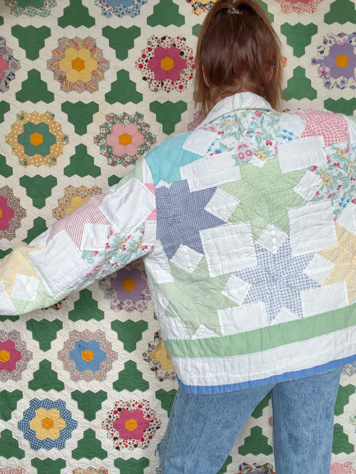 Starflower Vintage Quilt Jacket - Large