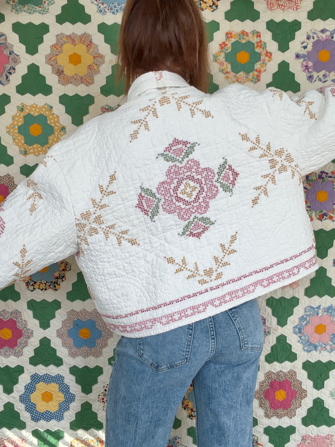 1950's Story Stitch Quilt Jacket - Medium
