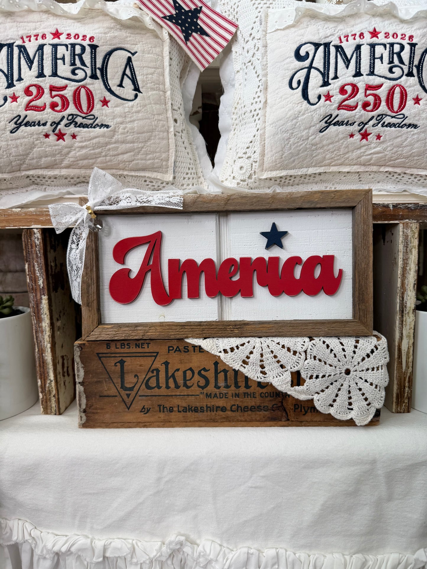 America Wood Sign