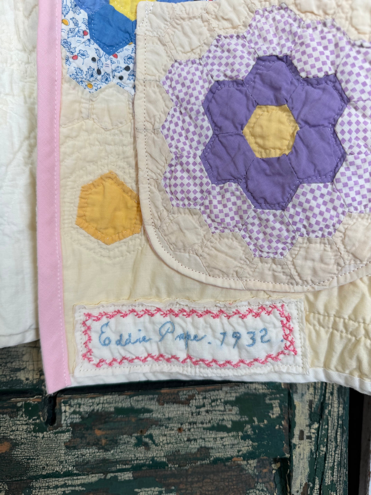 Linda - Medium Grandma Garden, Yellow Quilt Jacket