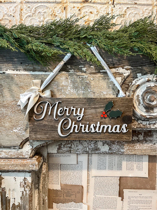 Merry Christmas Wood Sign