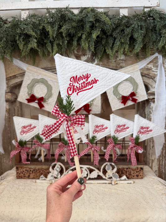 Merry Christmas Vase Filler Pennant