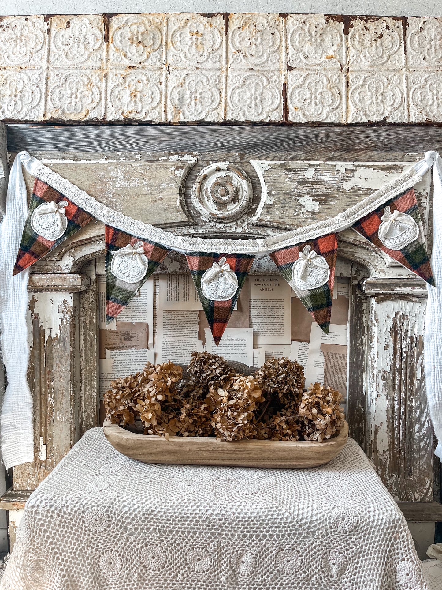 Plaid Wool Pumpkin Garland