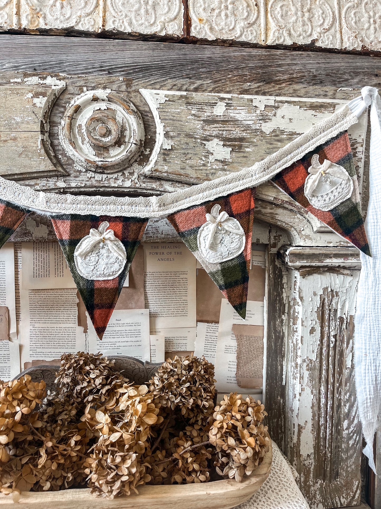 Plaid Wool Pumpkin Garland