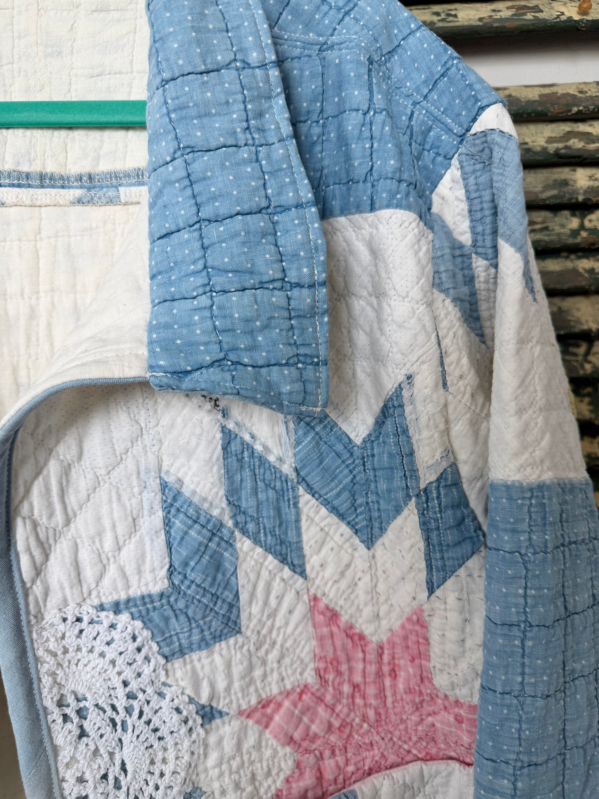 Bluebell Star Quilt Coat - Size Large: Oversized Style Fit
