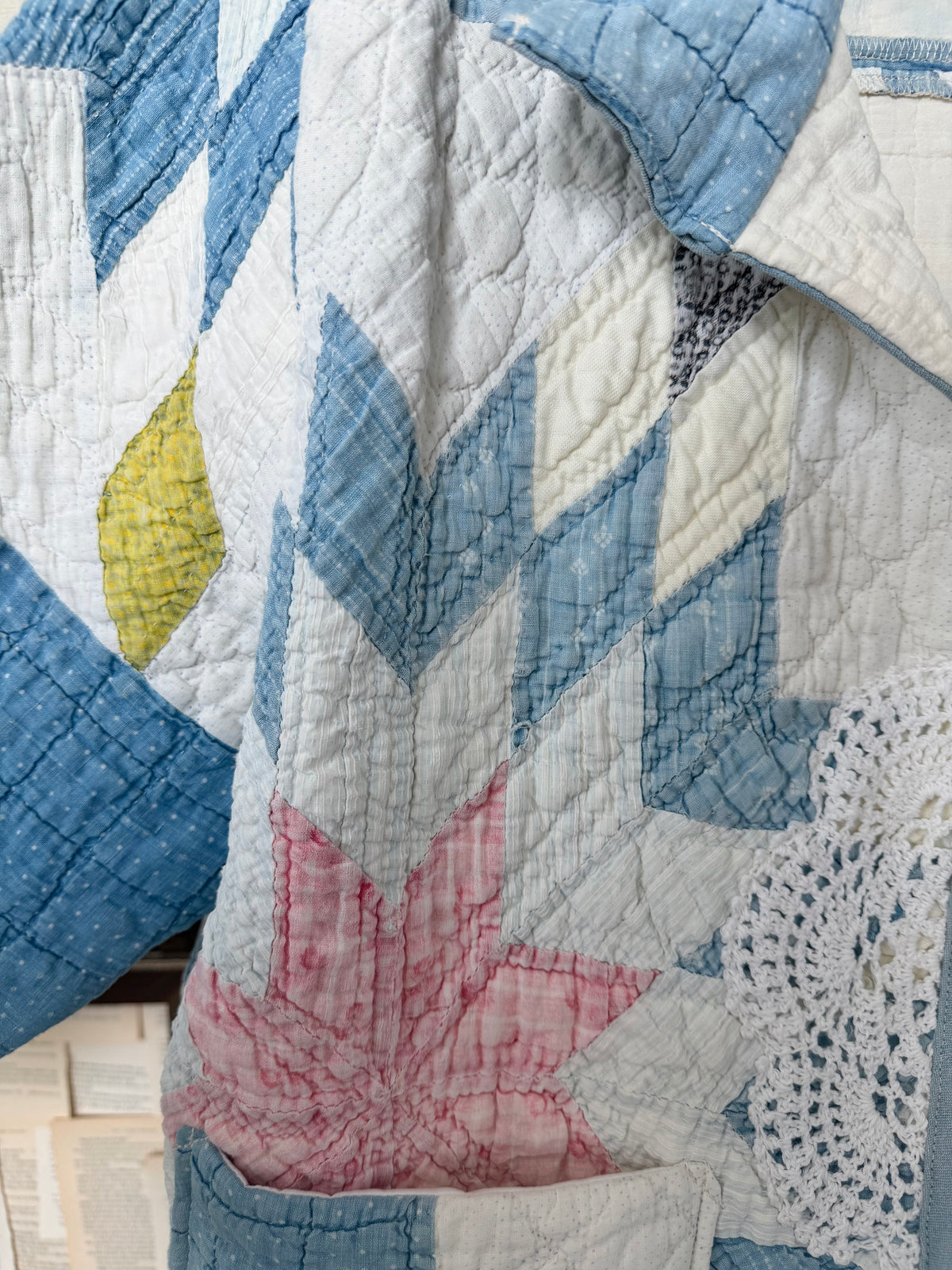 Bluebell Star Quilt Coat - Size Large: Oversized Style Fit
