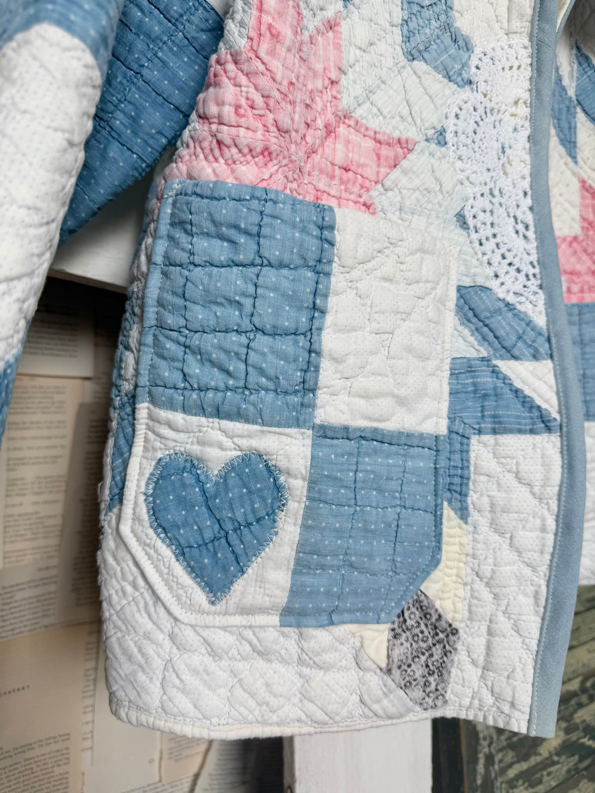 Bluebell Star Quilt Coat - Size Large: Oversized Style Fit