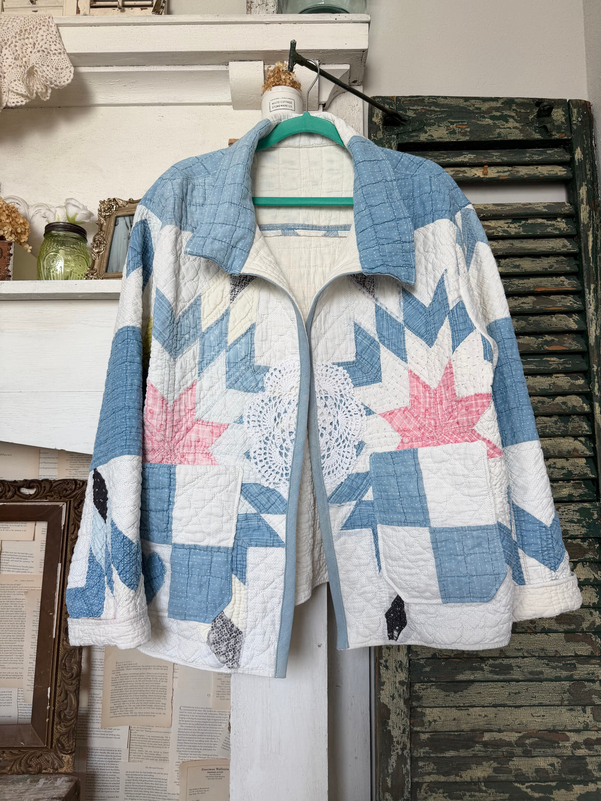 Bluebell Star Quilt Coat - Size Large: Oversized Style Fit
