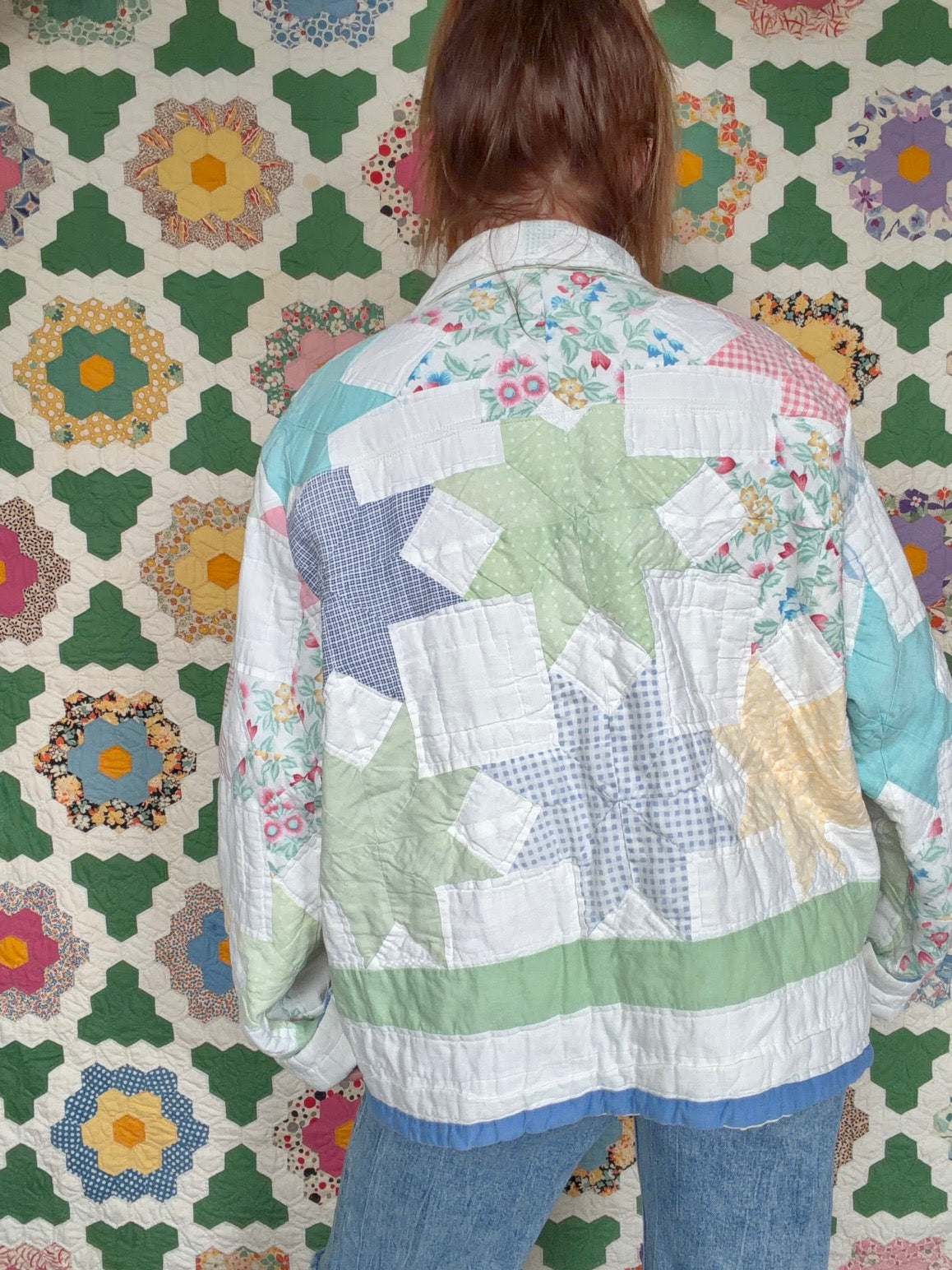 Starflower Vintage Quilt Jacket - Large
