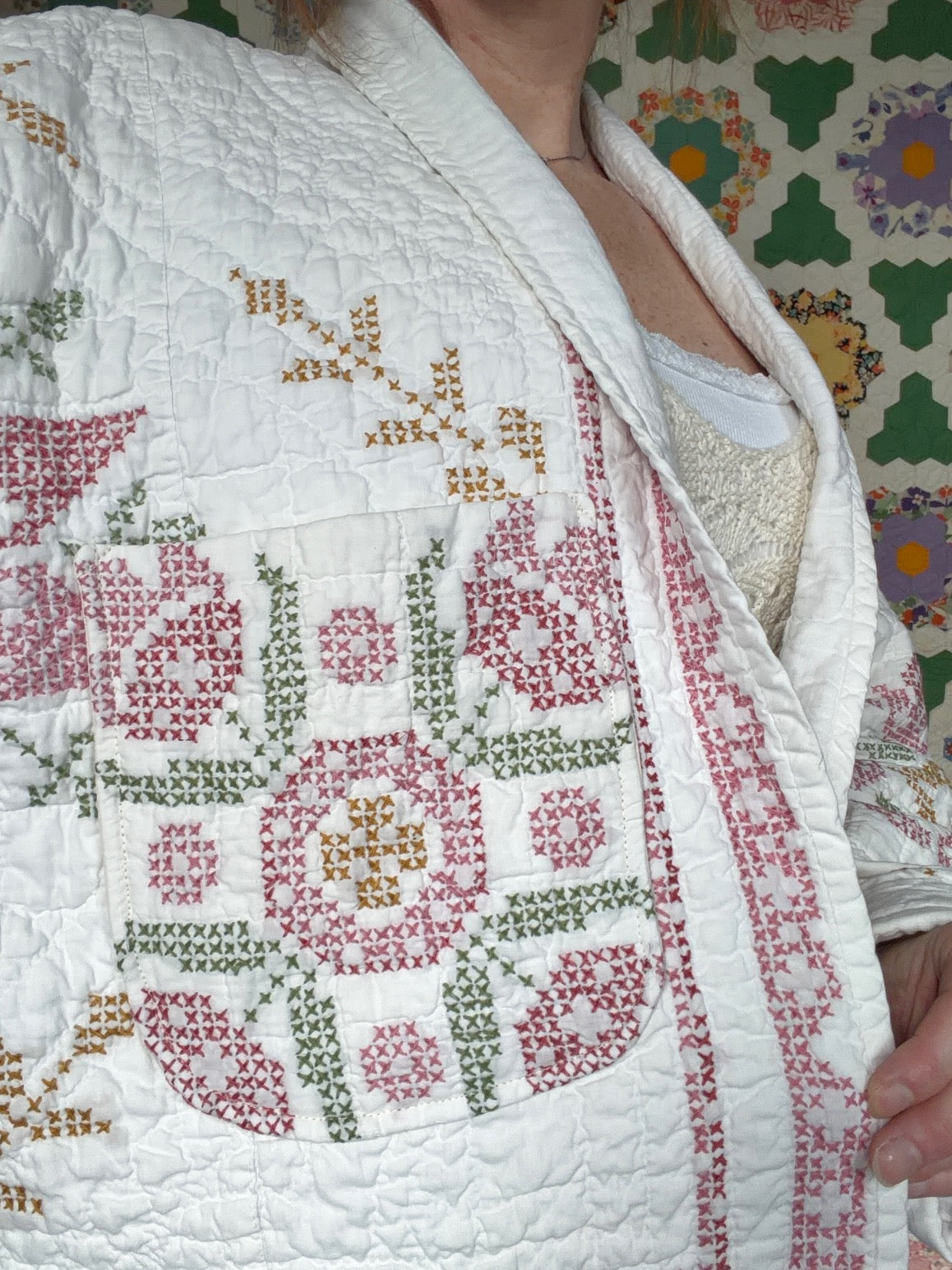 1950's Story Stitch Quilt Jacket - Medium