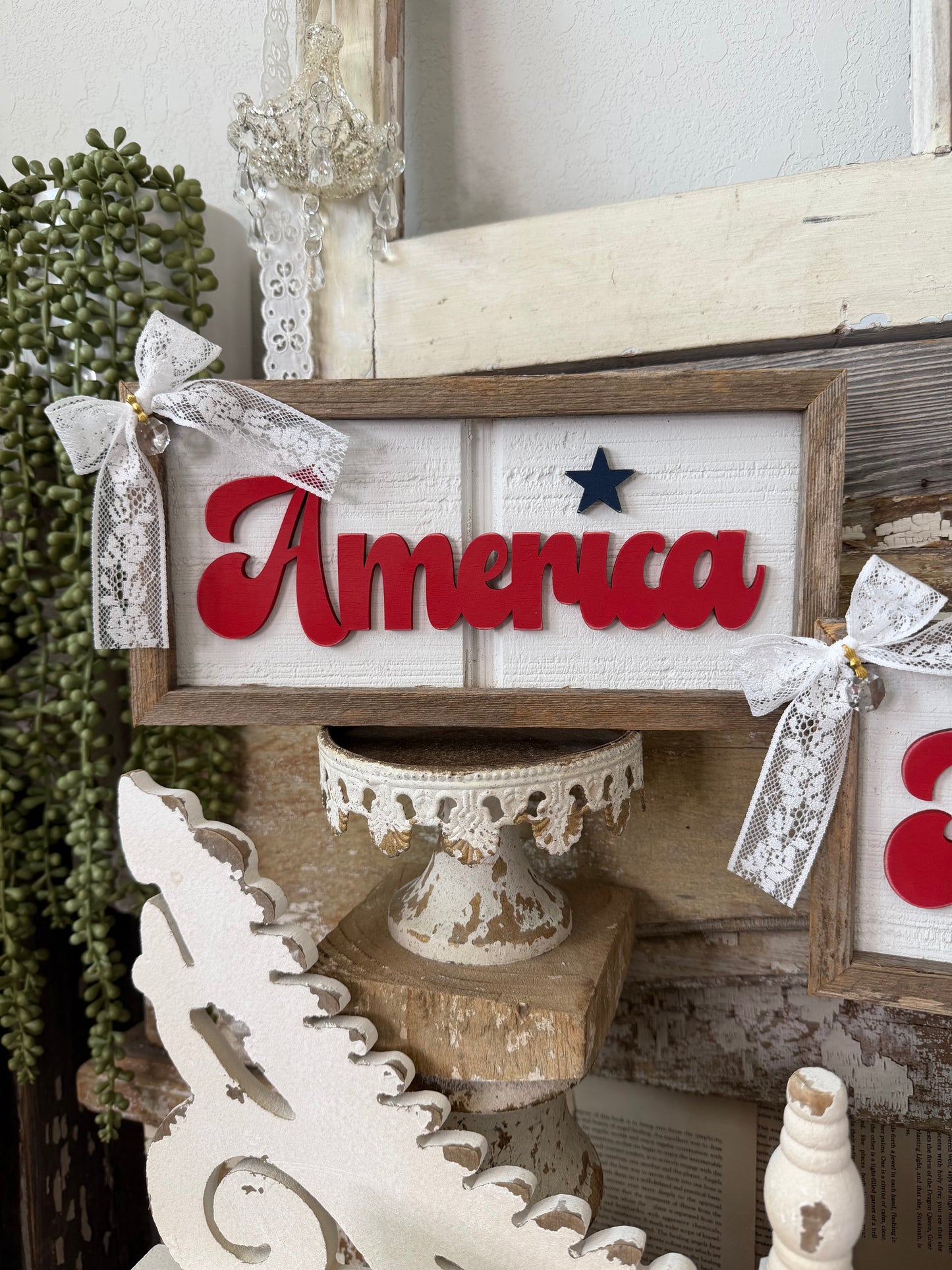 America Wood Sign